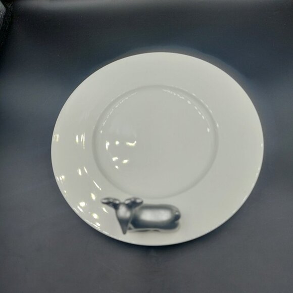 YANKEE CANDLE SHIMMERING FOREST REINDEER CERAMIC CANDLE PLATE - Picture 3 of 5